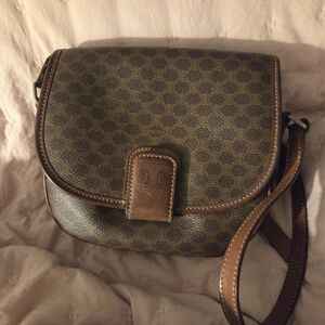 Celine Brown Patterned Crossbody Bag